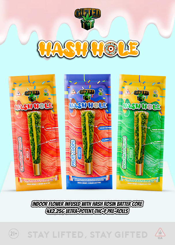 Gifted Hash Hole THC-P Pre-Rolls 2.25gm X 4ct/pk