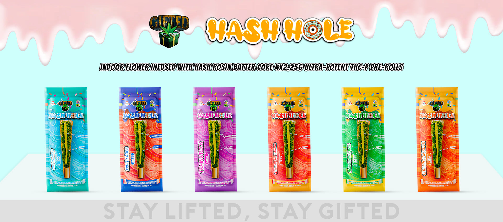 Gifted Hash Hole THC-P Pre-Rolls 2.25gm X 4ct/pk