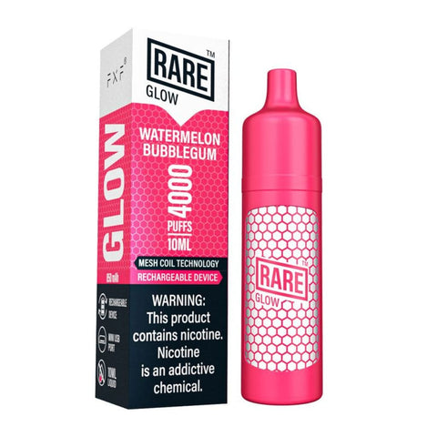 Rare Glow Disposable 4000 Puffs Rechargeable Mesh Watermelon Bubblegum Disposable Device 703674231465