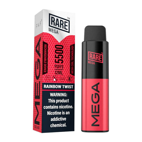 Rare Mega Disposable 5500Puffs Rechargeable Mesh Coil Rainbow Twist Disposable Device 703674231564