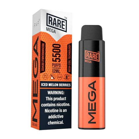 Rare Mega Disposable 5500Puffs Rechargeable Mesh Coil Iced Melon Berries Disposable Device 703674231588