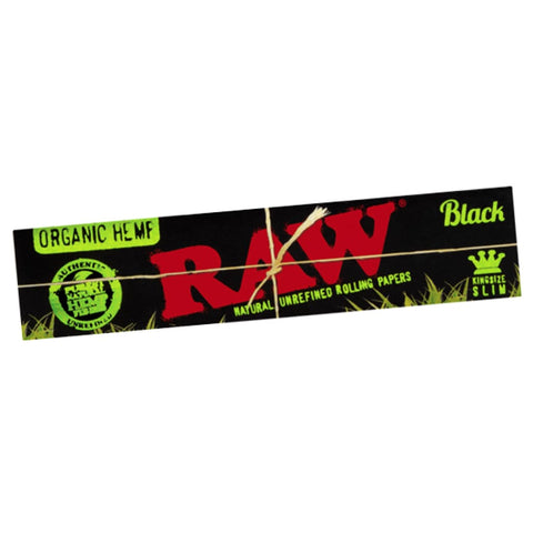 RAW Black Organic Hemp King Size Slim Rolling Papers 716165291497