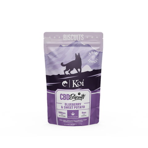 Koi Immune CBD Dog Biscuits 150mg | Blueberry & Sweet Potato