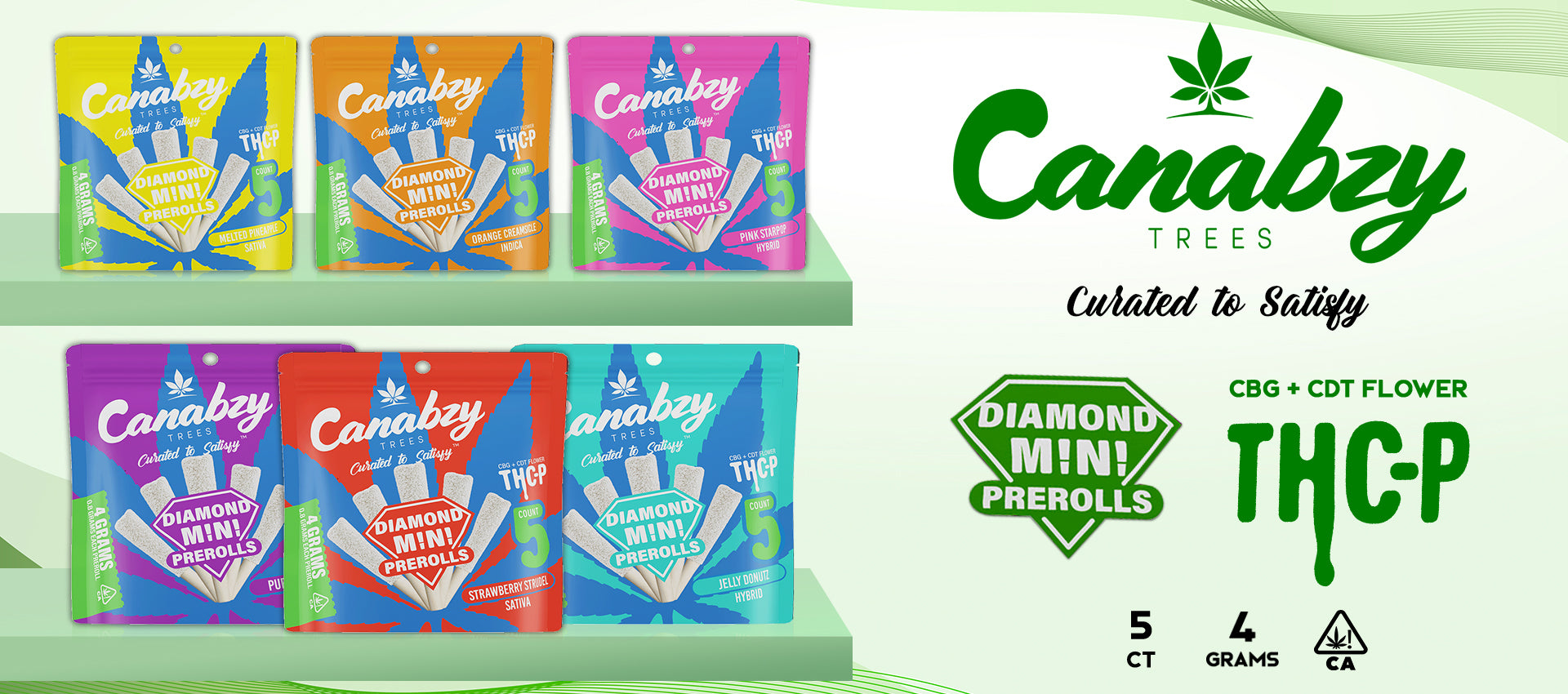 Canabzy THC-P Diamond Mini Pre-Rolls 4g 5ct/pk