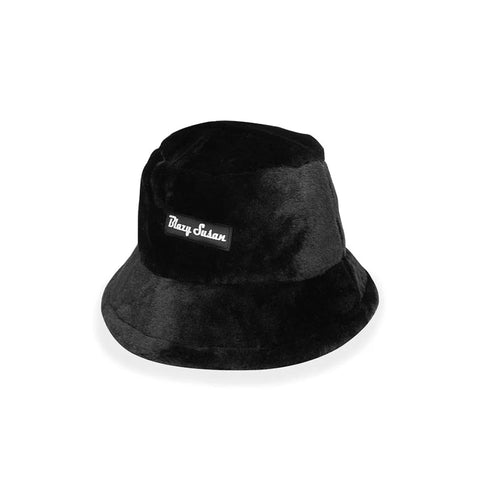 Blazy Susan Fuzzy Bucket Hat- Black
