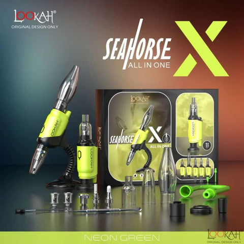 Lookah Seahorse X All in One Wax Vaporizer Neon Green Concentrate Vaporizers 6973199594695