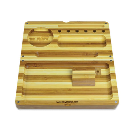 RAW Backflip Striped Bamboo Rolling Tray Rolling Trays 716165280866