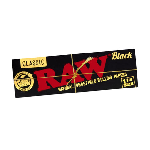 RAW Black 1 1/4 Rolling Papers 716165280965